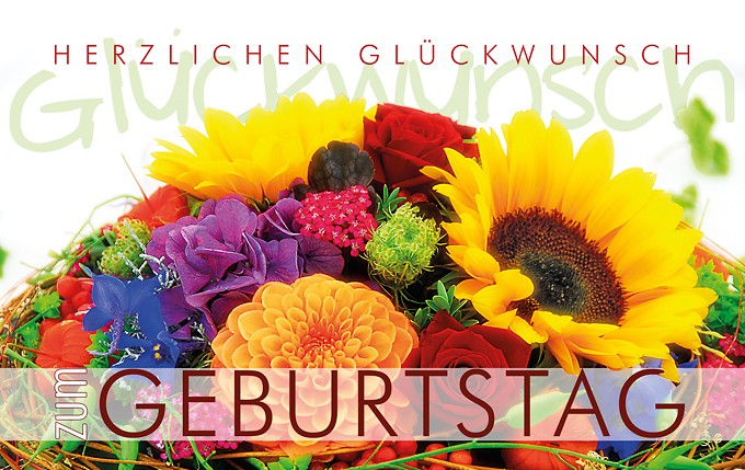 Glückwunschkarte - Voll erblüht- NEUTRAL